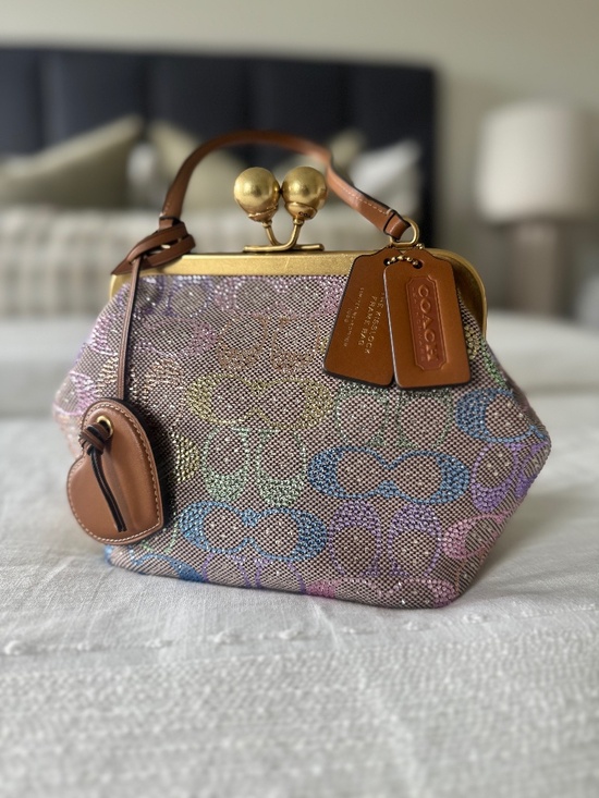Coach Handbags - Coach Small Crystal Signature Rainbow Candy Kisslock 16 Bag - No tags